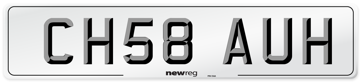 CH58 AUH Number Plate from New Reg